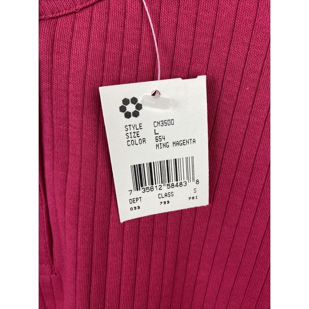 NEW Great Lakes Recreation Women’s Magenta Red Long Sleeve 1/2 Button Top Size L - Picture 7 of 7